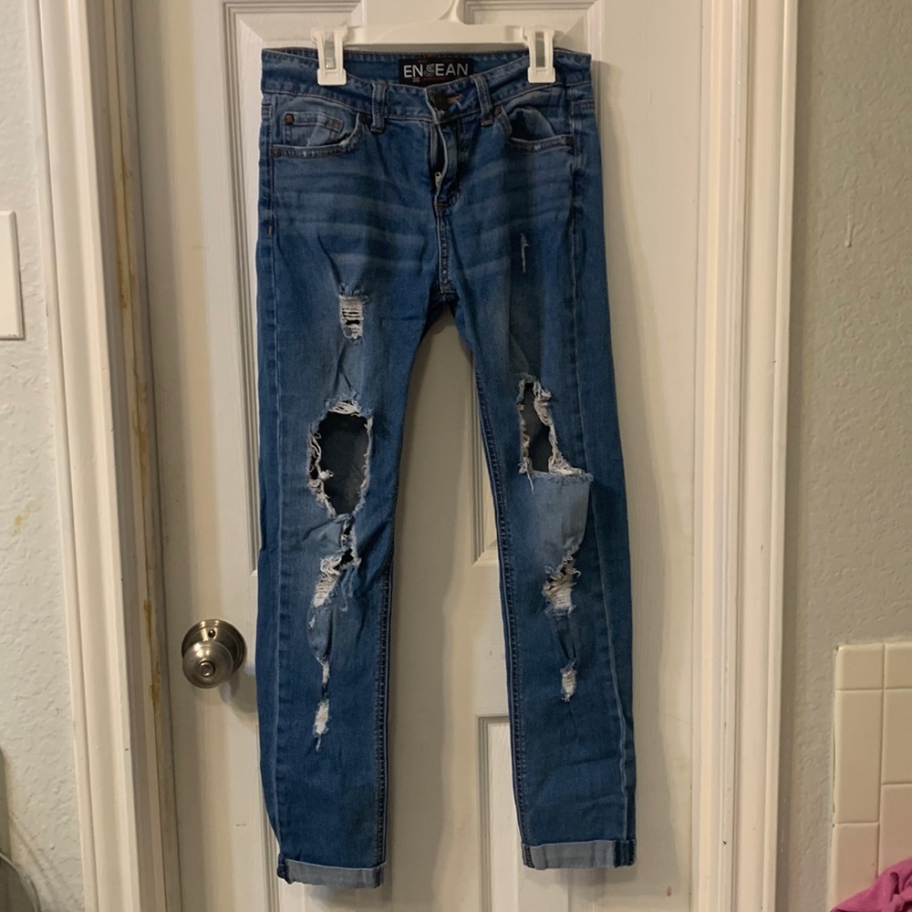 Distressed jeans